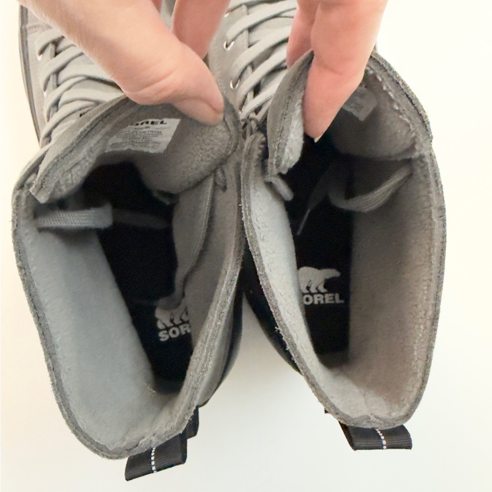 Sorel Boots Cheyanne Metro II High Top Sneakers Waterproof Insulated Grey Black - Picture 9 of 9